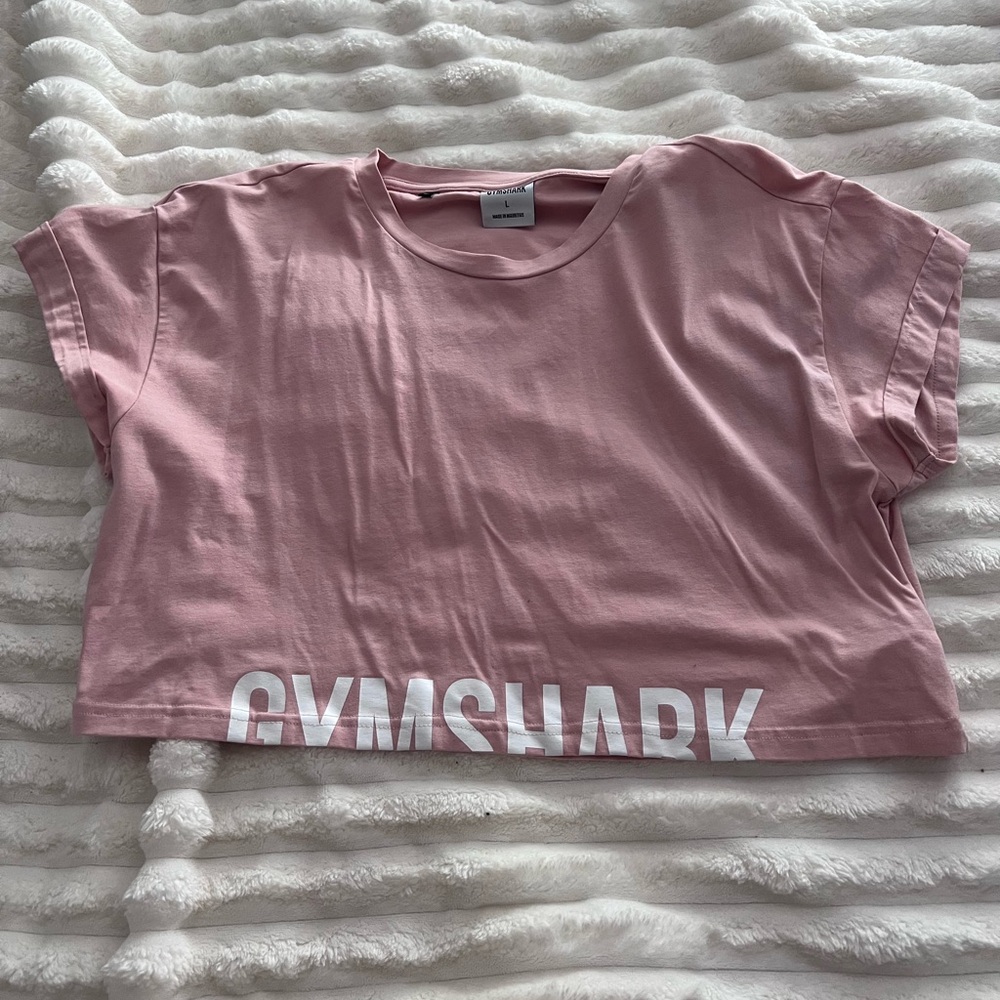 Gymshark Dusty Pink Cropped Logo Tee